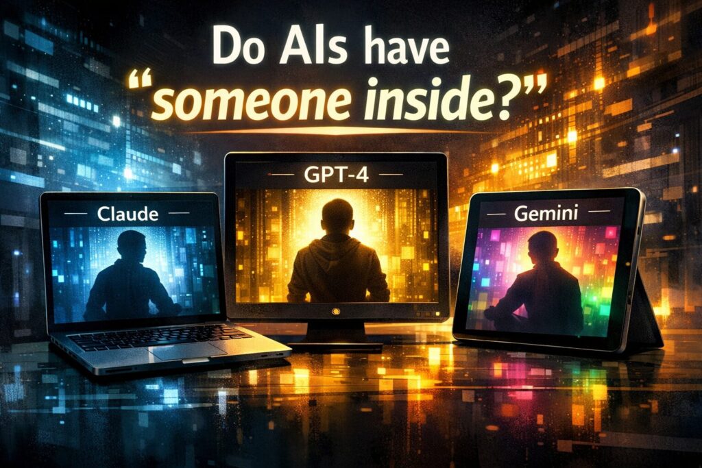 「中に人が入ってる」と感じるAI——Claude、GPT、Gemini、3つのAPIと2ヶ月会話して分かったこと